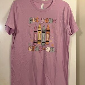 Bella Canvas Pink Crayon Graphic Short Sleeve Tee